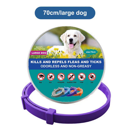 Dog and Cat Collar to Repel and Kill  Fleas, Ticks, Mosquitoes and Other Insects  38Cm 70Cm For Big and Small Dogs and Cats Pet Safe Formula and Waterproof