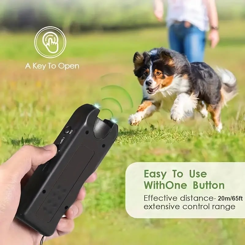 Ultrasonic, 100% Humane and Safe Protection for Pets and Humans Also a Training Tool plus Bark Stopper and Flashlight 