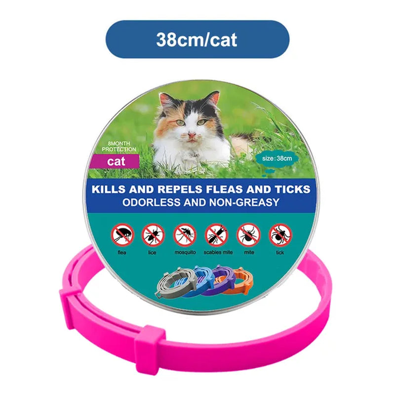 Dog and Cat Collar to Repel and Kill  Fleas, Ticks, Mosquitoes and Other Insects  38Cm 70Cm For Big and Small Dogs and Cats Pet Safe Formula and Waterproof