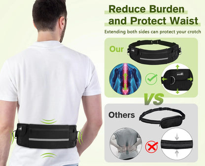 Superidag Hands-Free Dog Leash with Bag Black