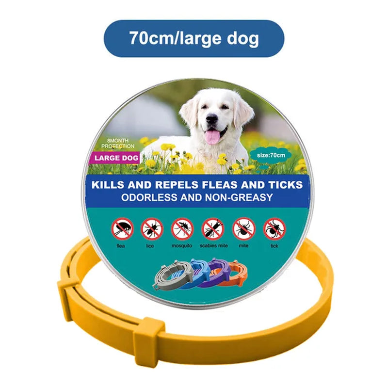 Dog and Cat Collar to Repel and Kill  Fleas, Ticks, Mosquitoes and Other Insects  38Cm 70Cm For Big and Small Dogs and Cats Pet Safe Formula and Waterproof