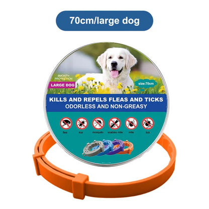 Dog and Cat Collar to Repel and Kill  Fleas, Ticks, Mosquitoes and Other Insects  38Cm 70Cm For Big and Small Dogs and Cats Pet Safe Formula and Waterproof