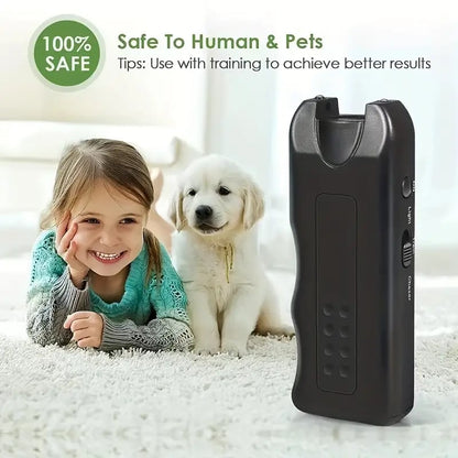 Ultrasonic, 100% Humane and Safe Protection for Pets and Humans Also a Training Tool plus Bark Stopper and Flashlight 