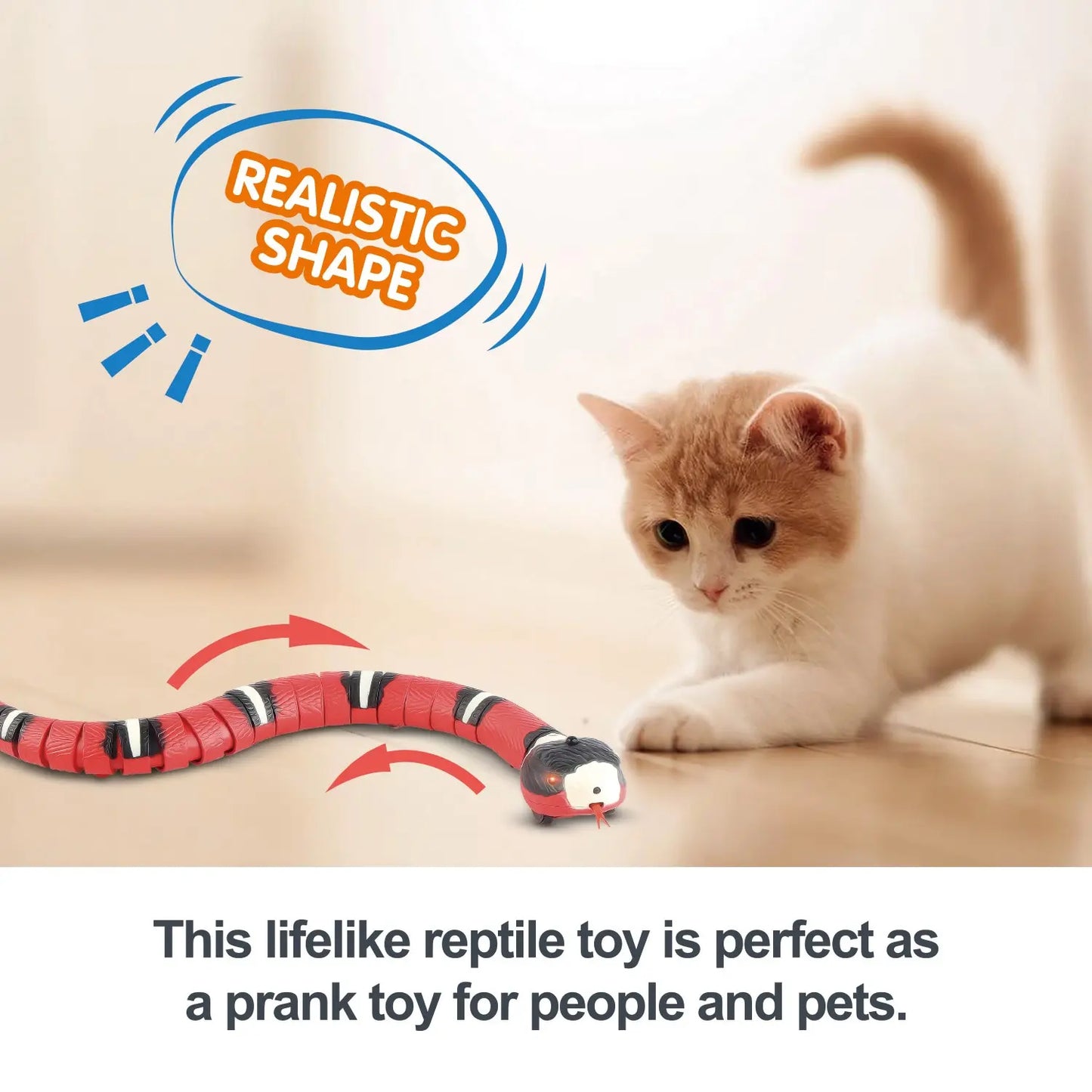 Antidepressant, Smart Sensing, Electronic Snake Toy for Cats and Kittens with USB Charging