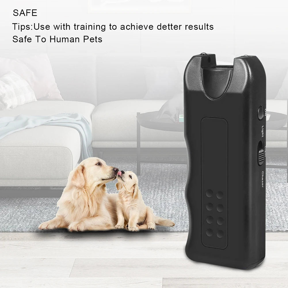 Ultrasonic, 100% Humane and Safe Protection for Pets and Humans Also a Training Tool plus Bark Stopper and Flashlight 