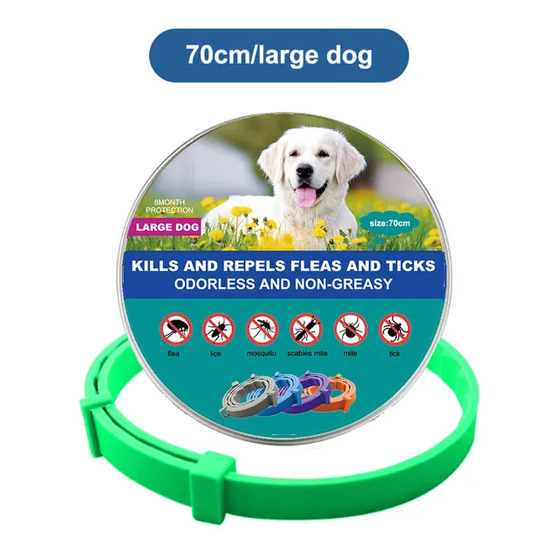 Dog and Cat Collar to Repel and Kill  Fleas, Ticks, Mosquitoes and Other Insects  38Cm 70Cm For Big and Small Dogs and Cats Pet Safe Formula and Waterproof