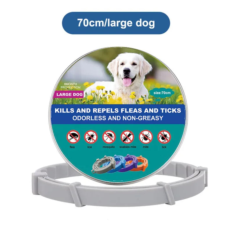 Dog and Cat Collar to Repel and Kill  Fleas, Ticks, Mosquitoes and Other Insects  38Cm 70Cm For Big and Small Dogs and Cats Pet Safe Formula and Waterproof