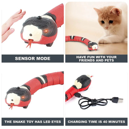 Antidepressant, Smart Sensing, Electronic Snake Toy for Cats and Kittens with USB Charging