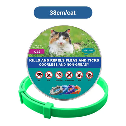 Dog and Cat Collar to Repel and Kill  Fleas, Ticks, Mosquitoes and Other Insects  38Cm 70Cm For Big and Small Dogs and Cats Pet Safe Formula and Waterproof