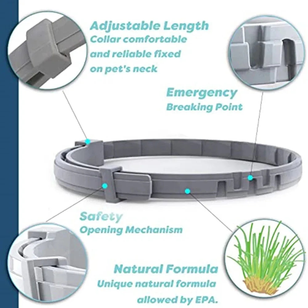 Dog and Cat Collar to Repel and Kill  Fleas, Ticks, Mosquitoes and Other Insects  38Cm 70Cm For Big and Small Dogs and Cats Pet Safe Formula and Waterproof