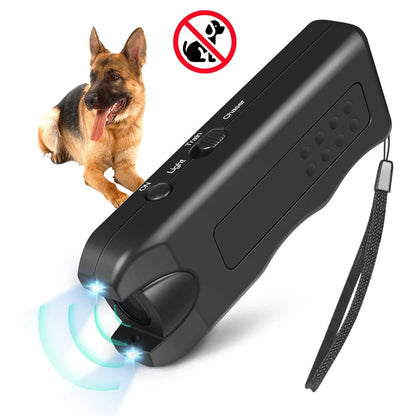 Ultrasonic, 100% Humane and Safe Protection for Pets and Humans Also a Training Tool plus Bark Stopper and Flashlight 